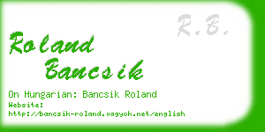 roland bancsik business card